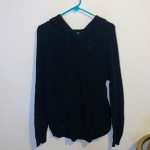 Long sweater with hood